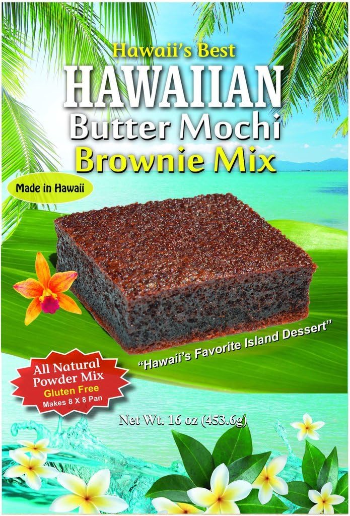 Hawaii's Best Butter Mochi Brownie Mix (With 100% Ghirardelli Cocoa) Pack of 2