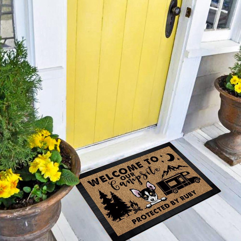 Tapete Navideño Plano 2D De Bienvenida Para Perro San Bernardo, Ideal Para Regalar En Navidad. Regalo Perfecto Para Amantes De Los Perros San Bernardo. - México