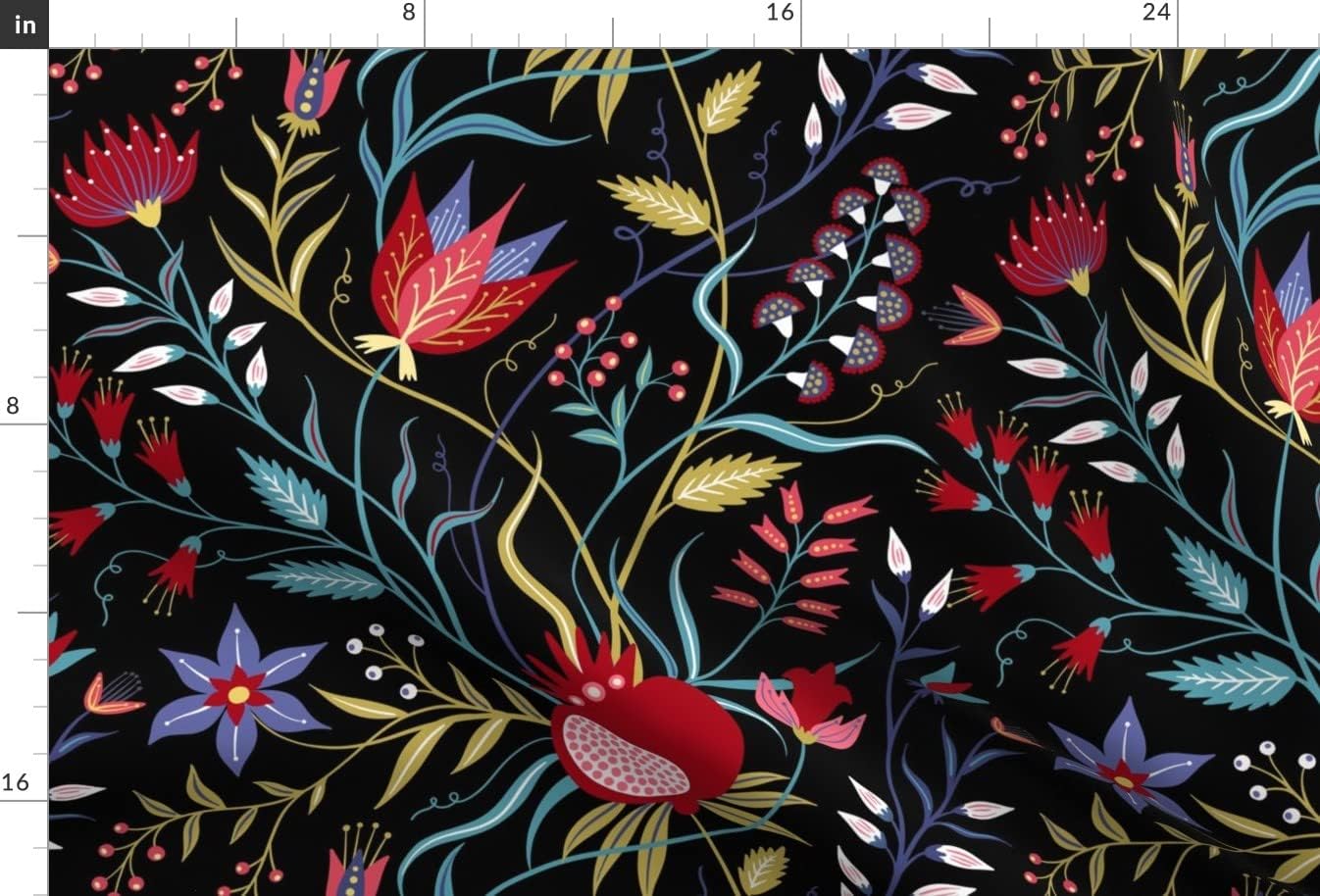 Spoonflower Fabric - Chintz Floral Tropical Bright Island Rainbow Flowers Printed on Upholstery Velvet Fabric Fat Quarter - Upholstery Home Decor Bottomweight Apparel