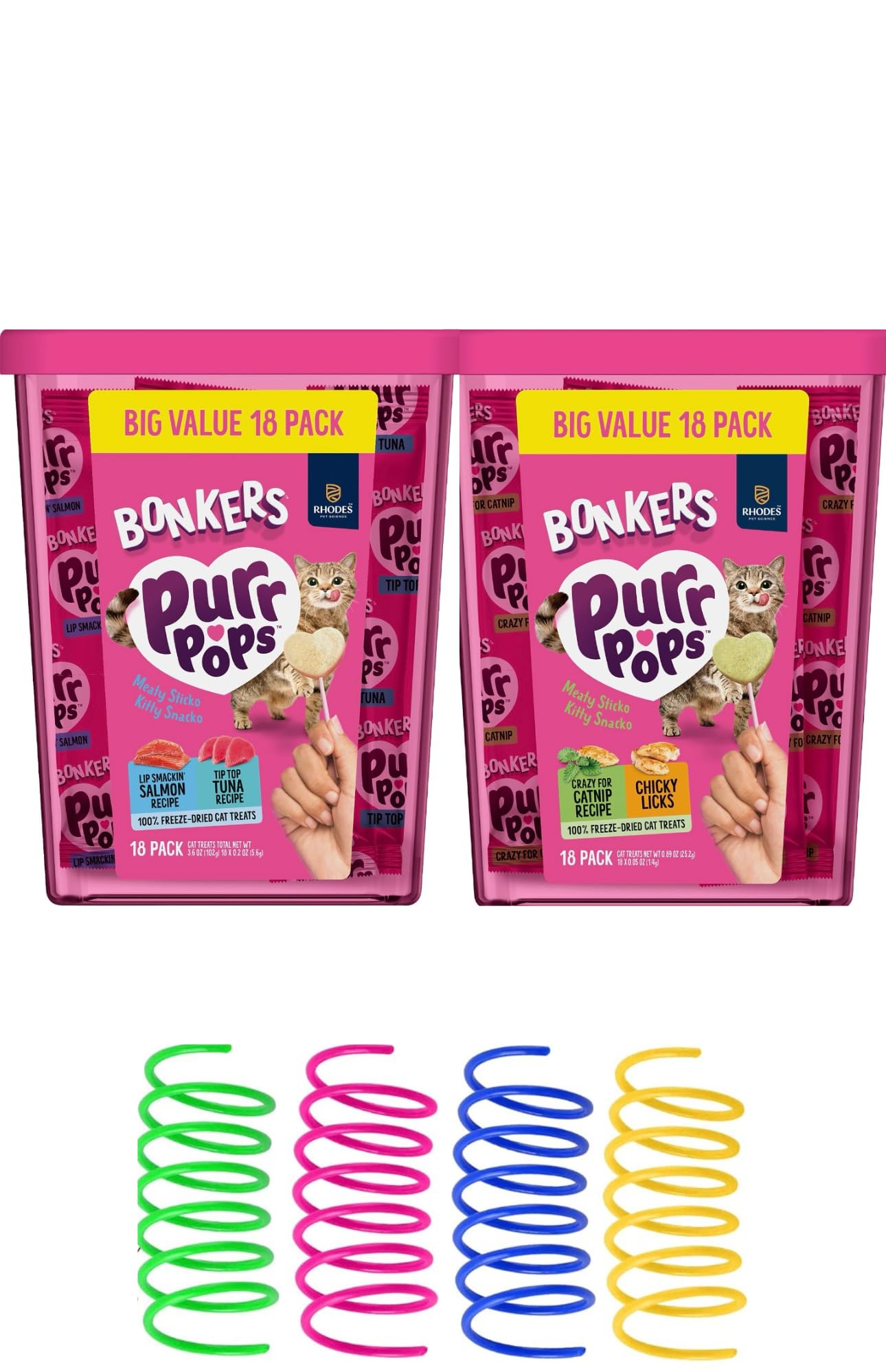Amazon.com: BONKERS Purrpops Freeze-Dried Cat Treats, 2-18 Pack