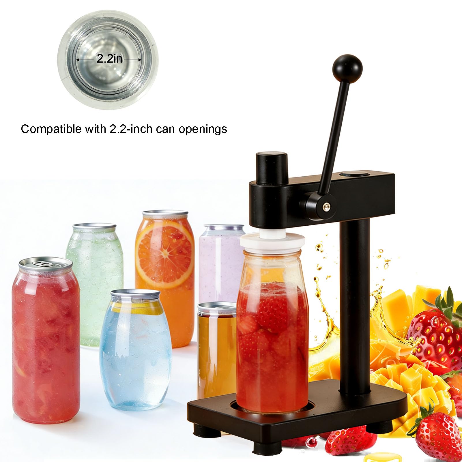 Vaso de plástico para sellado de latas, botellas de jugo de 500 ml con tapas de aluminio, lata de PET transparente, paquete de 49