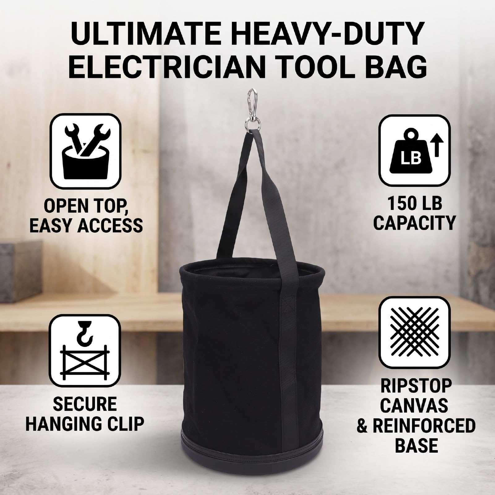 Luocute Bolsa de Herramientas Tipo Cubo de Lona de 2 Piezas, Capacidad de