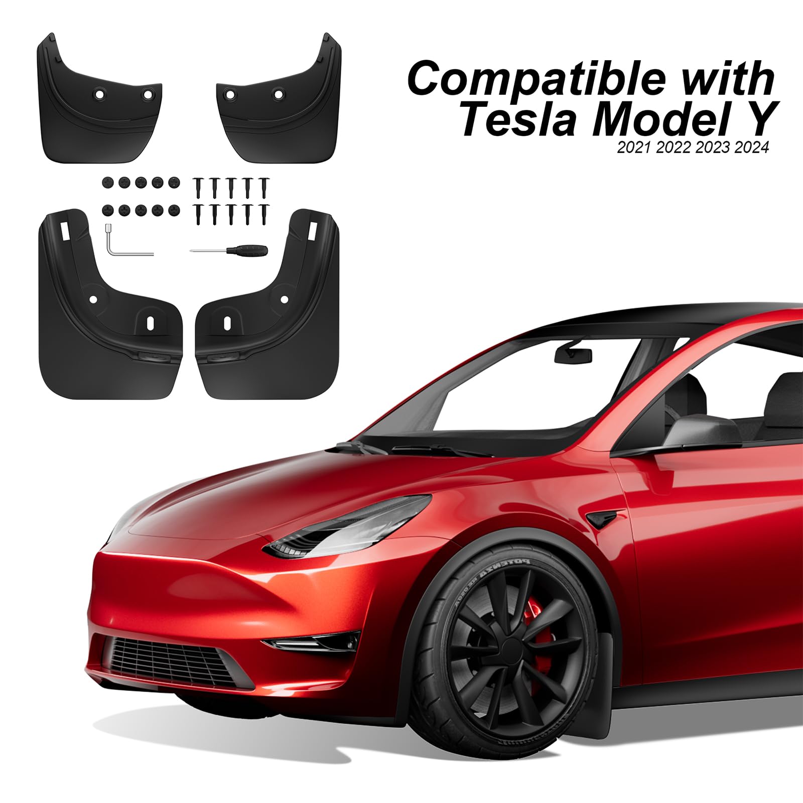 Tesla Model 3 Highland BASENOR Guardabarros Para Tesla Model 3 2025 2024 [ Sin Taladrar Sin Cinta] [10 Veces Más Fuerte] Protector De Neumáticos Para