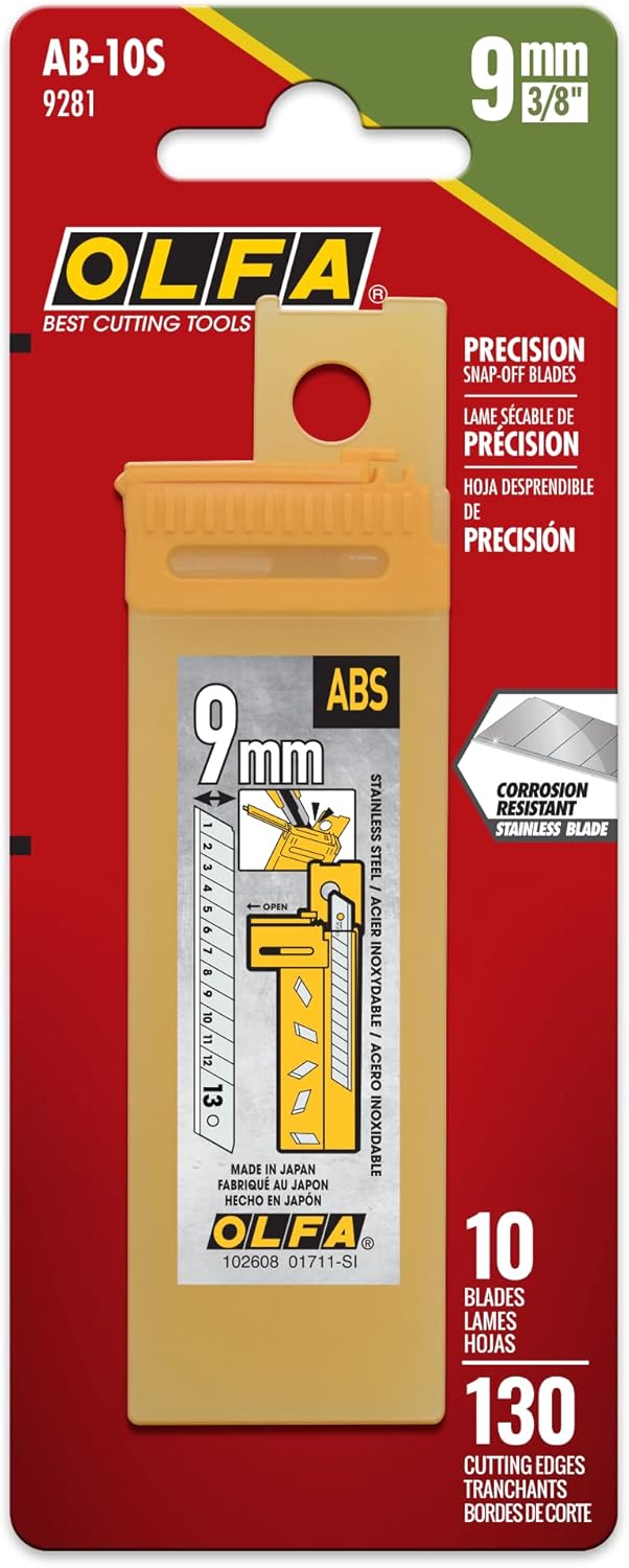 OLFA 9281 AB-10S 9mm Stainless Steel Snap-Off Blade
