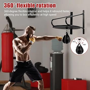 Adjustable Height Boxing Speed Bag Wall Mount Platform Training Kit