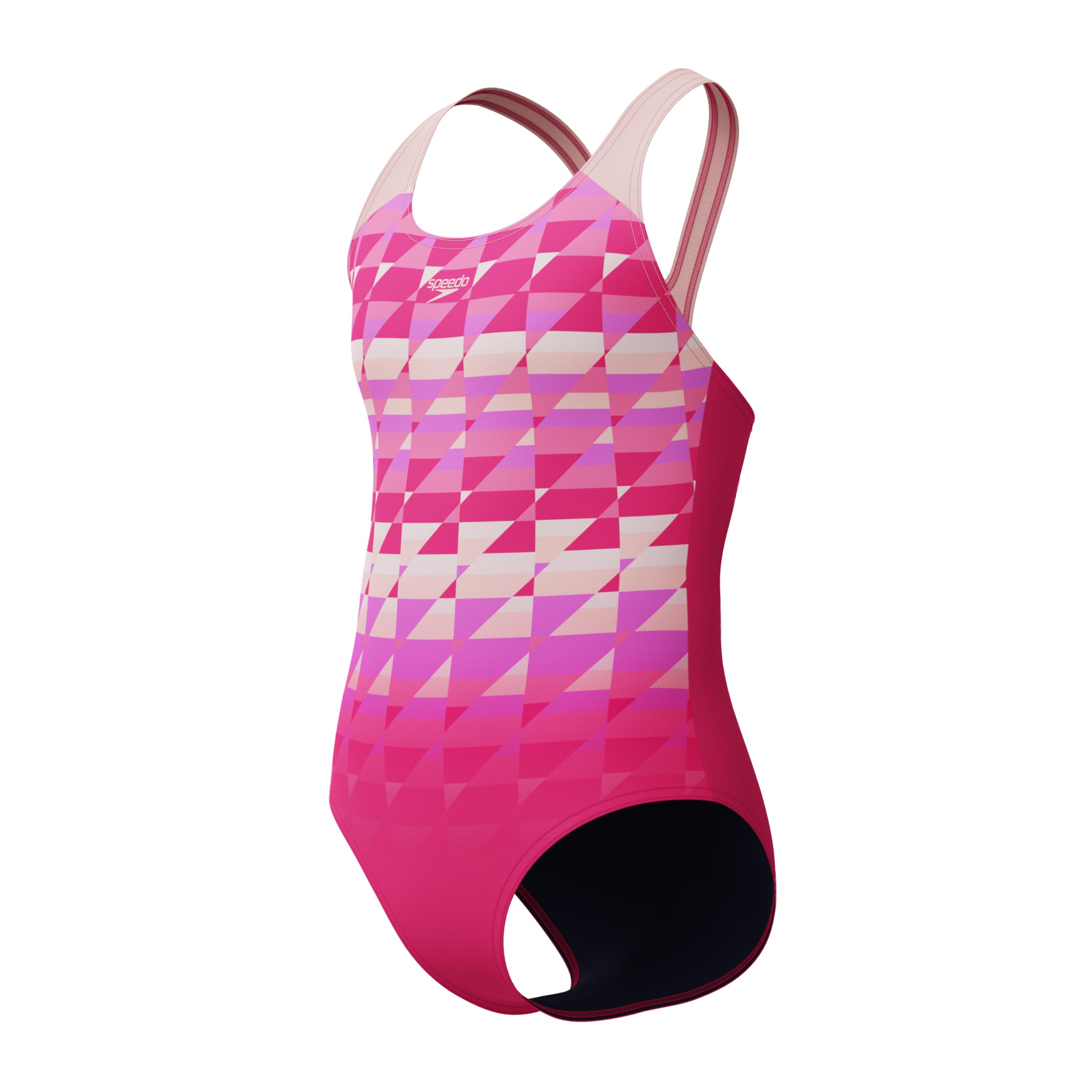Speedo Girls Print Splashback Swimsuit Swimming Costume Margarita Pink/Glassy Pink Size 9-10 Years
