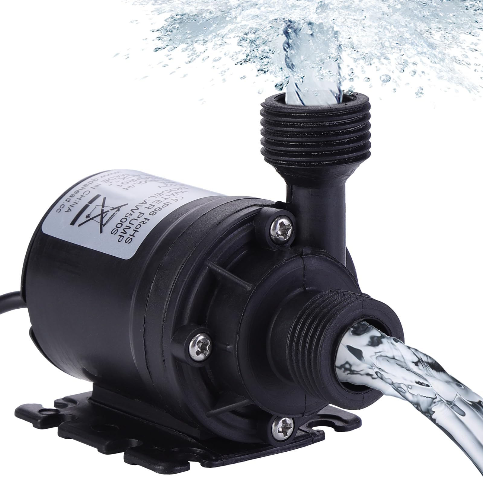 HSEAMALL Brushless Submersible Water Pump DC 12V Amphibious Pump 800L/H 5M for Pond Aquarium Fish Tank Solar Fountain Pool Water Circulation System