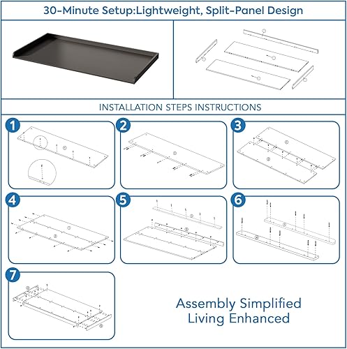 Miniatura 5 de Encimera de lavadora y secadora, encimera de lavadora y secadora de 27.5 x 54 pulgadas con almohadilla antideslizante, decoración grande para la