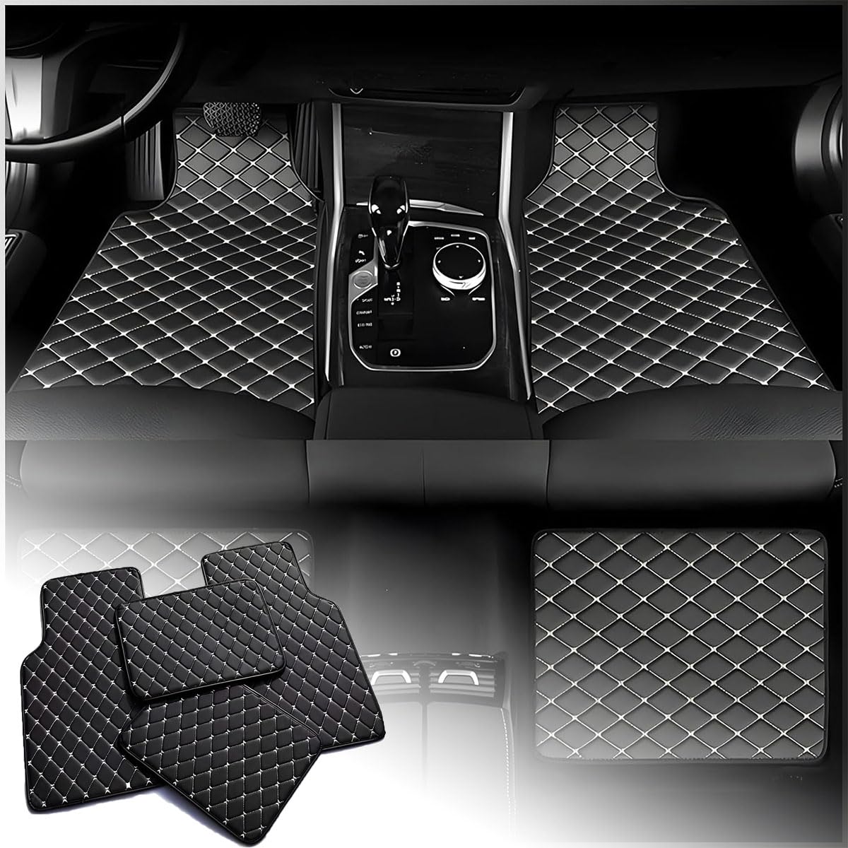 DALUJIE 4 pcs Car Floor Mats for Leapmotor C10 2024-2025, Leather Car Mats Car Floor Mats Set All Weather Floor Liners Auto Carpet Water-Resistant Anti,C
