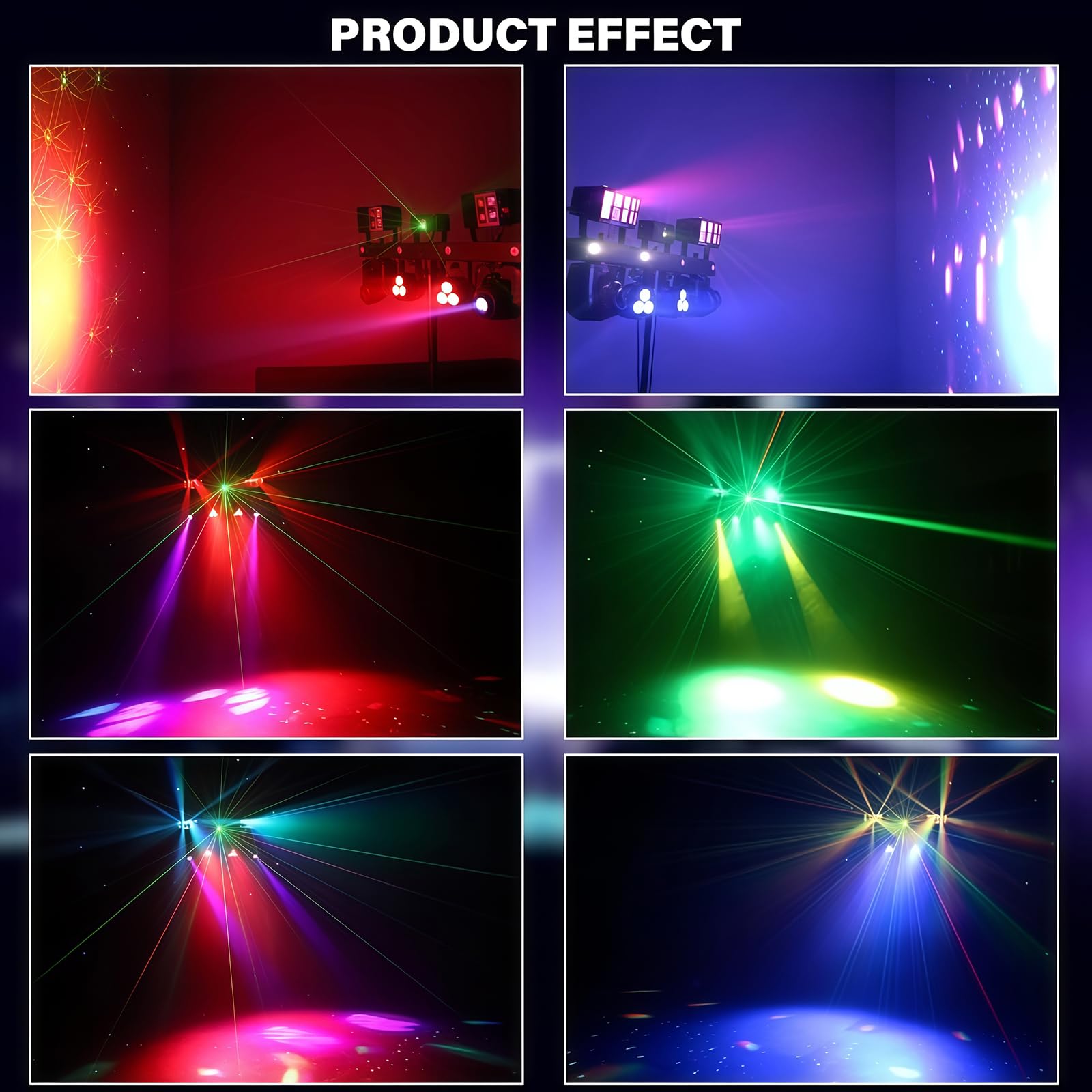 Kit luci DJ RGBW da 170 W con supporto, telecomando e borsa per feste, chiese e matrimoni