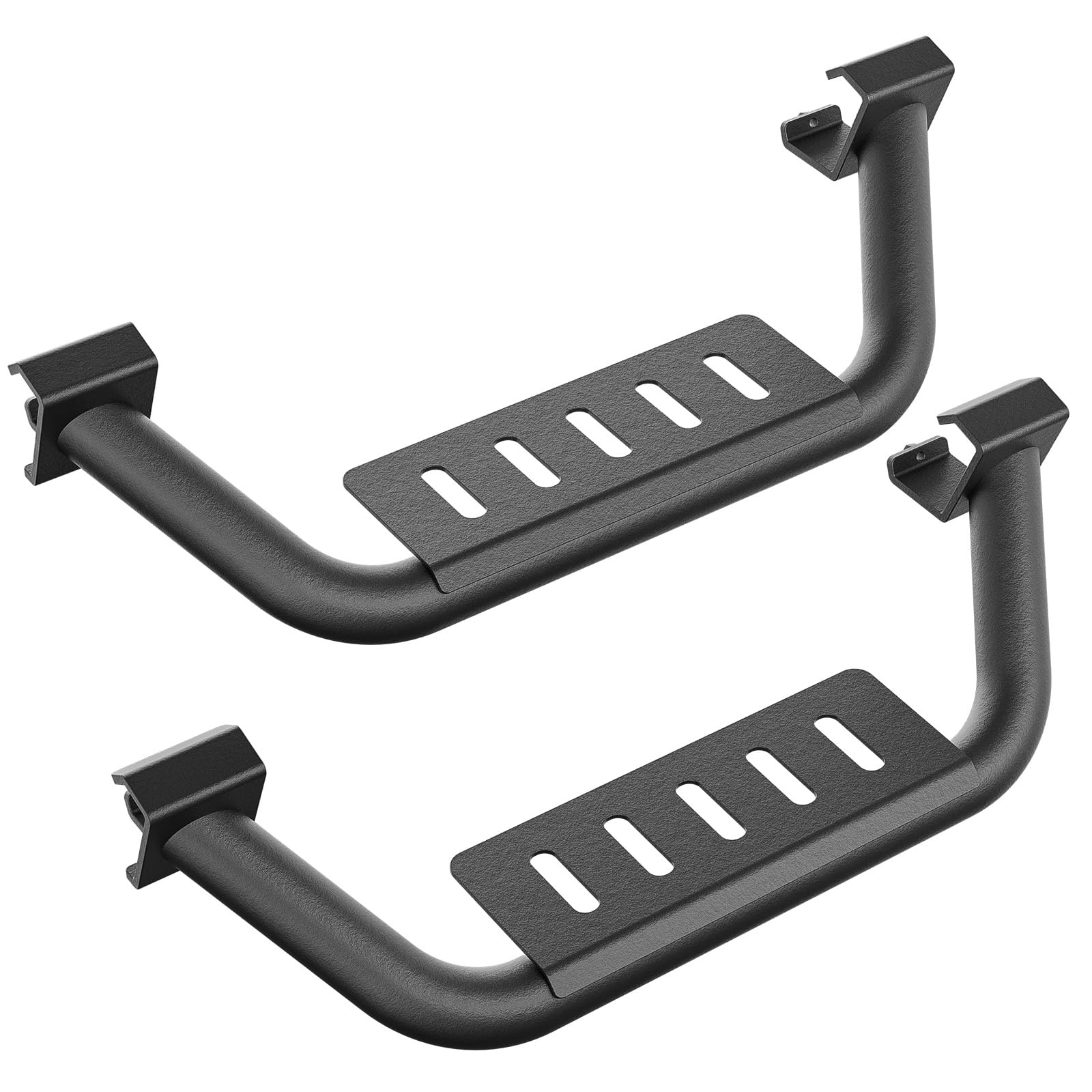 Bronco Running Boards Drop Side Steps Compatible with 2021 2022 2023 2024 Ford Bronco 2 Doors with The Rock Rails,Heavy-Duty Steel Removable Side Bars Step Plates (2 Pcs, Black Powder Coated)