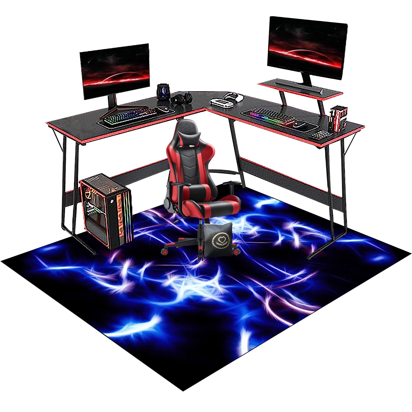 Office Gaming Chair Mat for Carpet - Computer Chair Mat for Hardwood Floor - 100 x 120 cm Chair Rolling Mat - Carpet Protector Mat - Non Slip Gaming Rug - Desk Chair Mat - Hard-Floor Chair Mats โ image 1