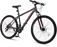 Ktaxon 27.5 Inch Mountain Bike for Men & Women: 21-Speed, Dual Disc Brakes, Suspension Fork, High Carbon Steel Frame