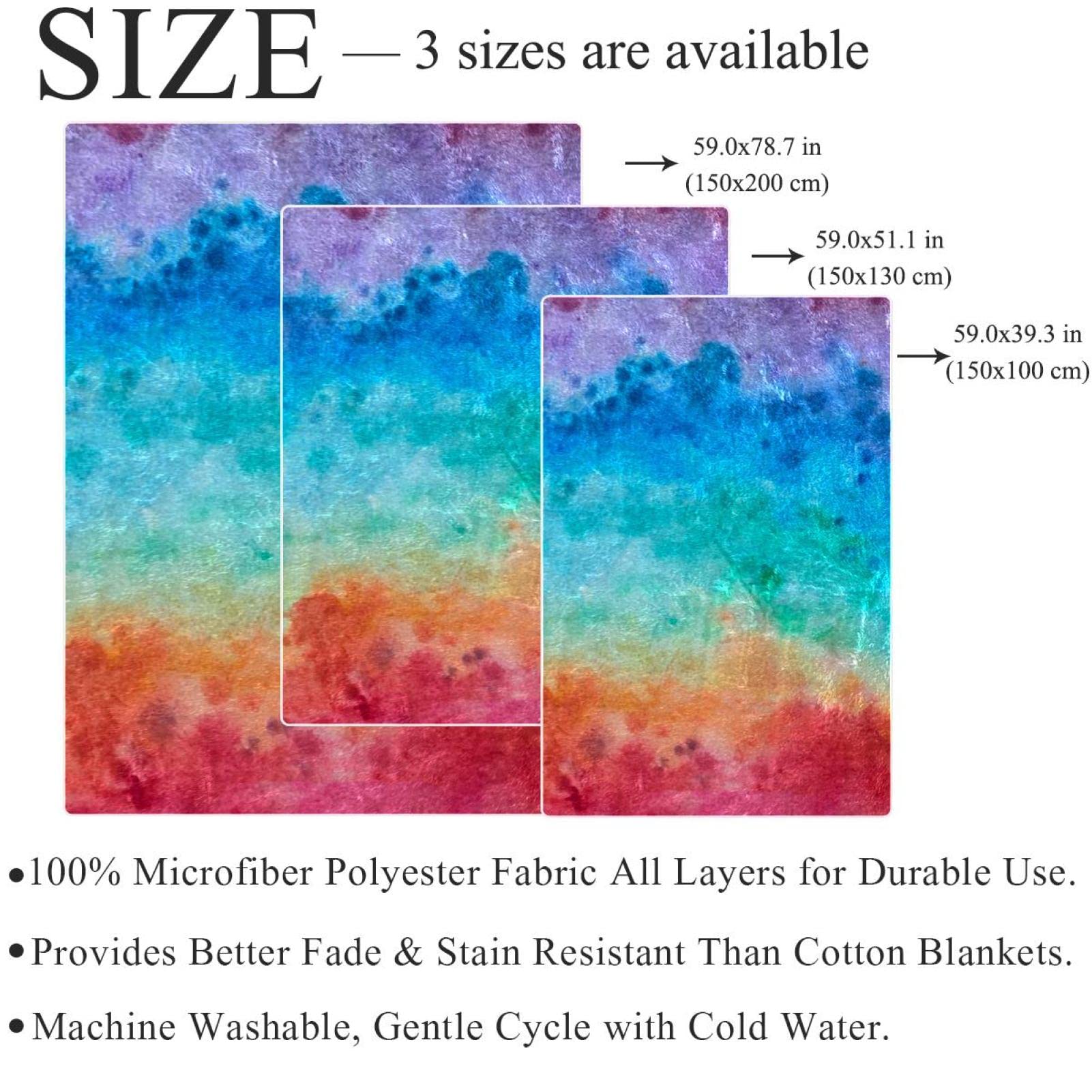 Regenbogen-Überwurfdecke Batik – 127 X 152 Cm, Weicher Flanell, Für Sofa, Reisen & Camping