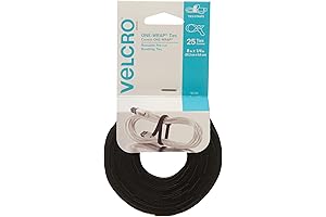 VELCRO Brand ONE-WRAP: For Cables, Wires & Cords, 8" x 1/4" Ties, 25 Ct., Black