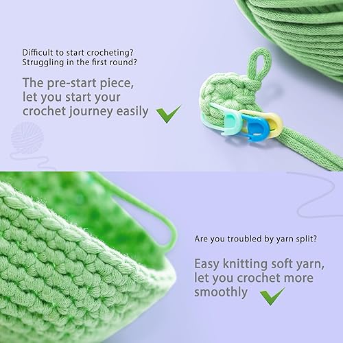 Miniatura 138 de Kit de ganchillo para principiantes: kit de ganchillo de vaca Highland, incluye hilo suave fácil de tejer, tutorial en video paso a paso, gancho