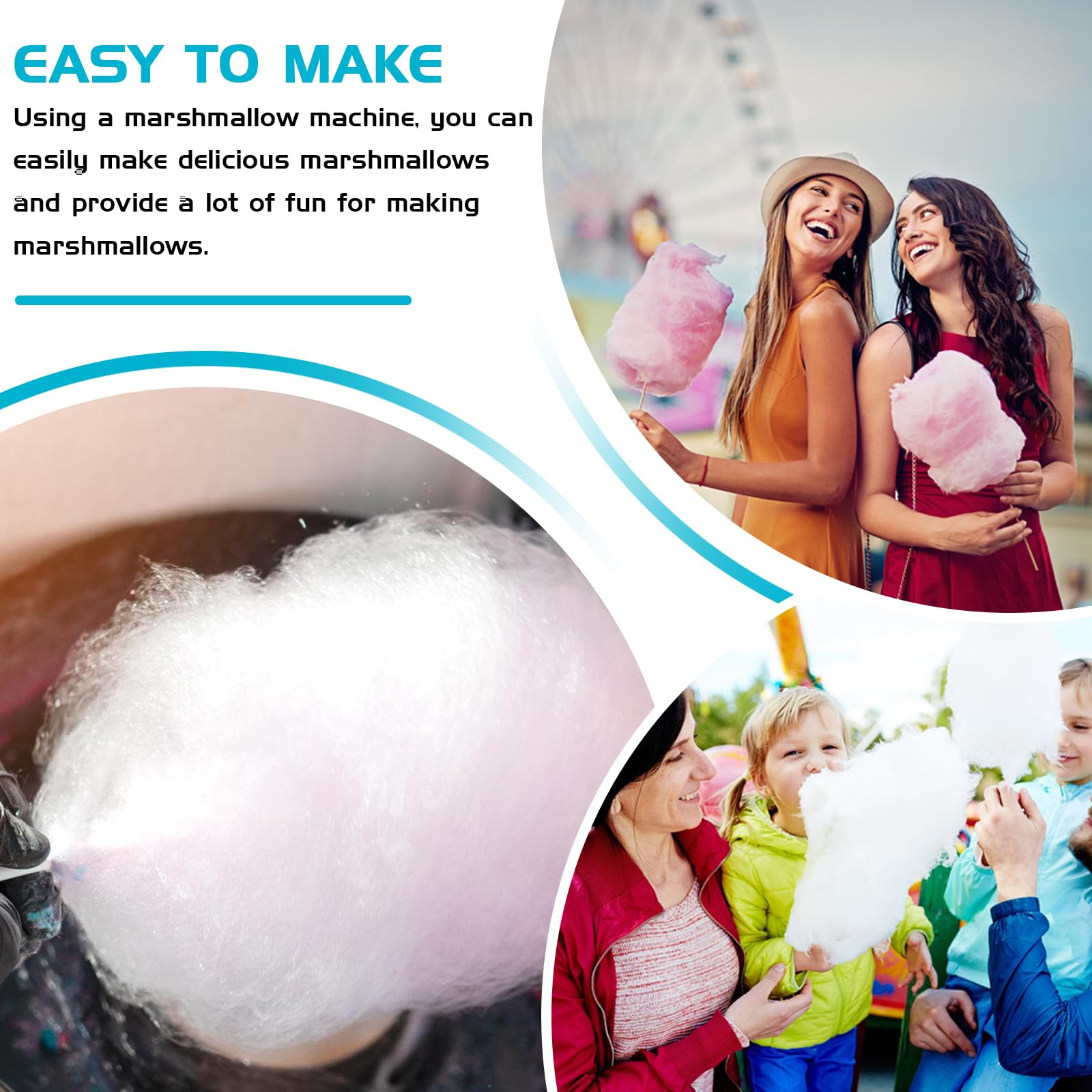 Machine À Barbe À Papa, Cotton Candy Machine, Machine À Bonbons En Coton, Électrique Candy Floss Maker 450w Avec Accessoires Pour Anniversaire Diverses Fêtes Facile À Utiliser Et À Nettoyer