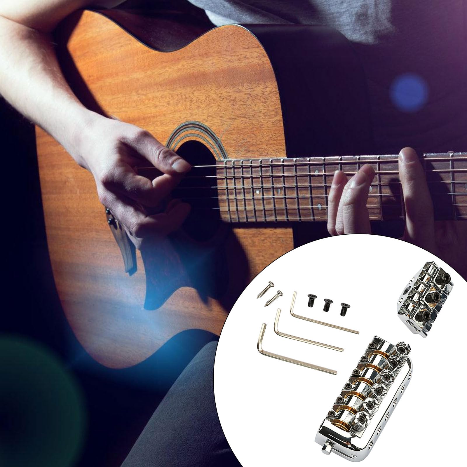 Puente de bajo fijo de 6 cuerdas, puente de bajo eléctrico, puente fijo para guitarra, puente de guitarra, textura de aleación, adecuado para guitarra