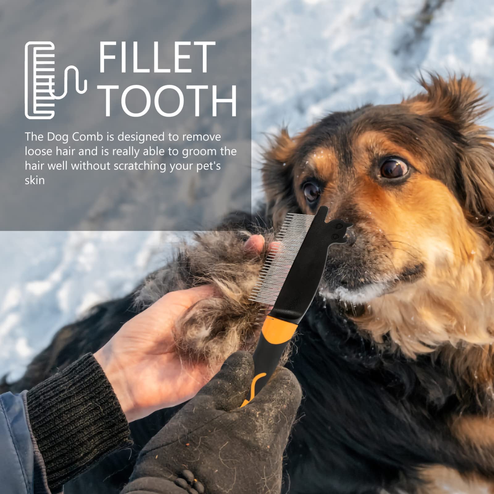 POPETPOP Pet Comb for Dogs Lint Brush for Pet Hair Dematting Comb Portable Accessory