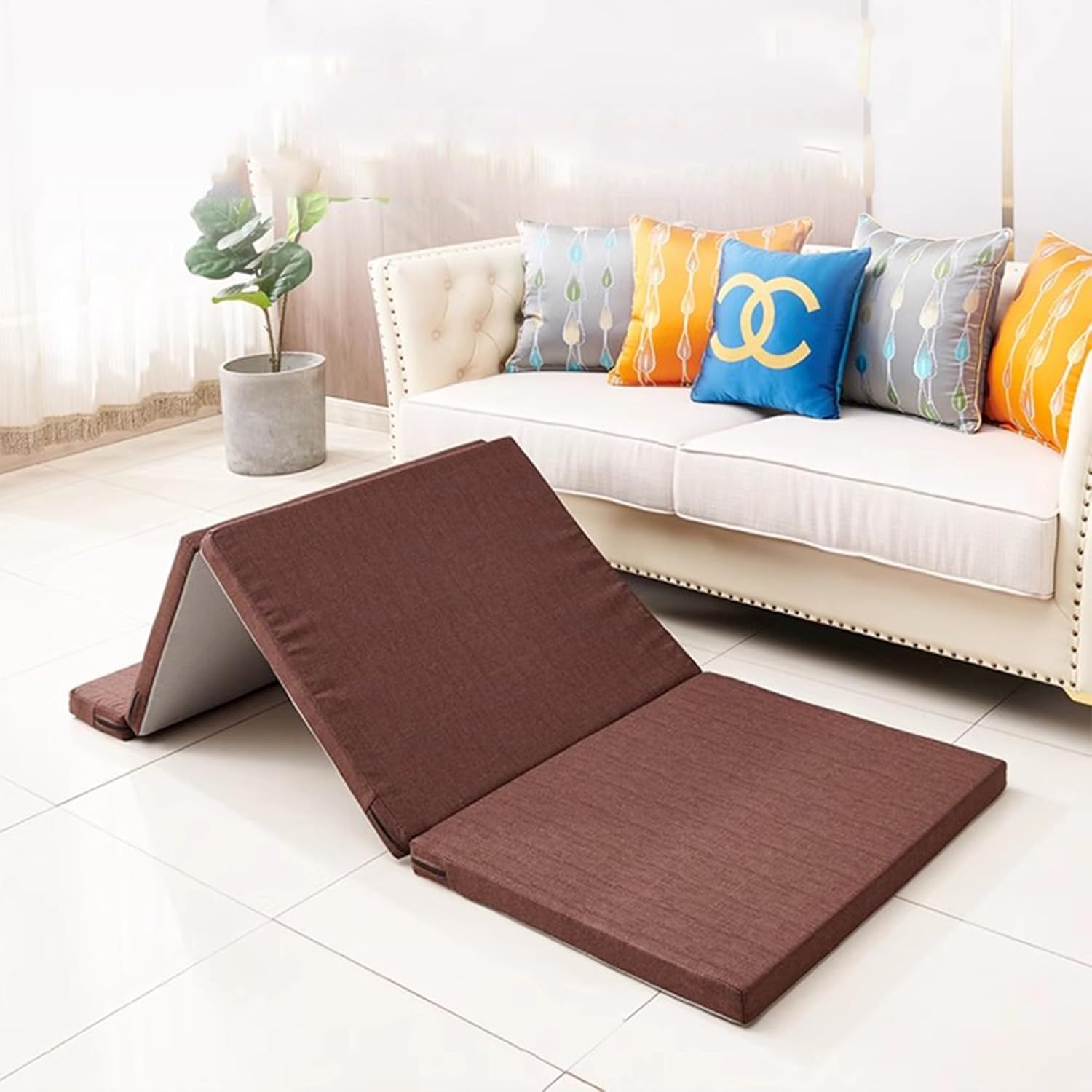 Folding Mattress with Non-Slip Bottom for Camping RV Travel Car Tent Machine Washable Tatami Mat for Sofa Bed Folding Mattress for Kids