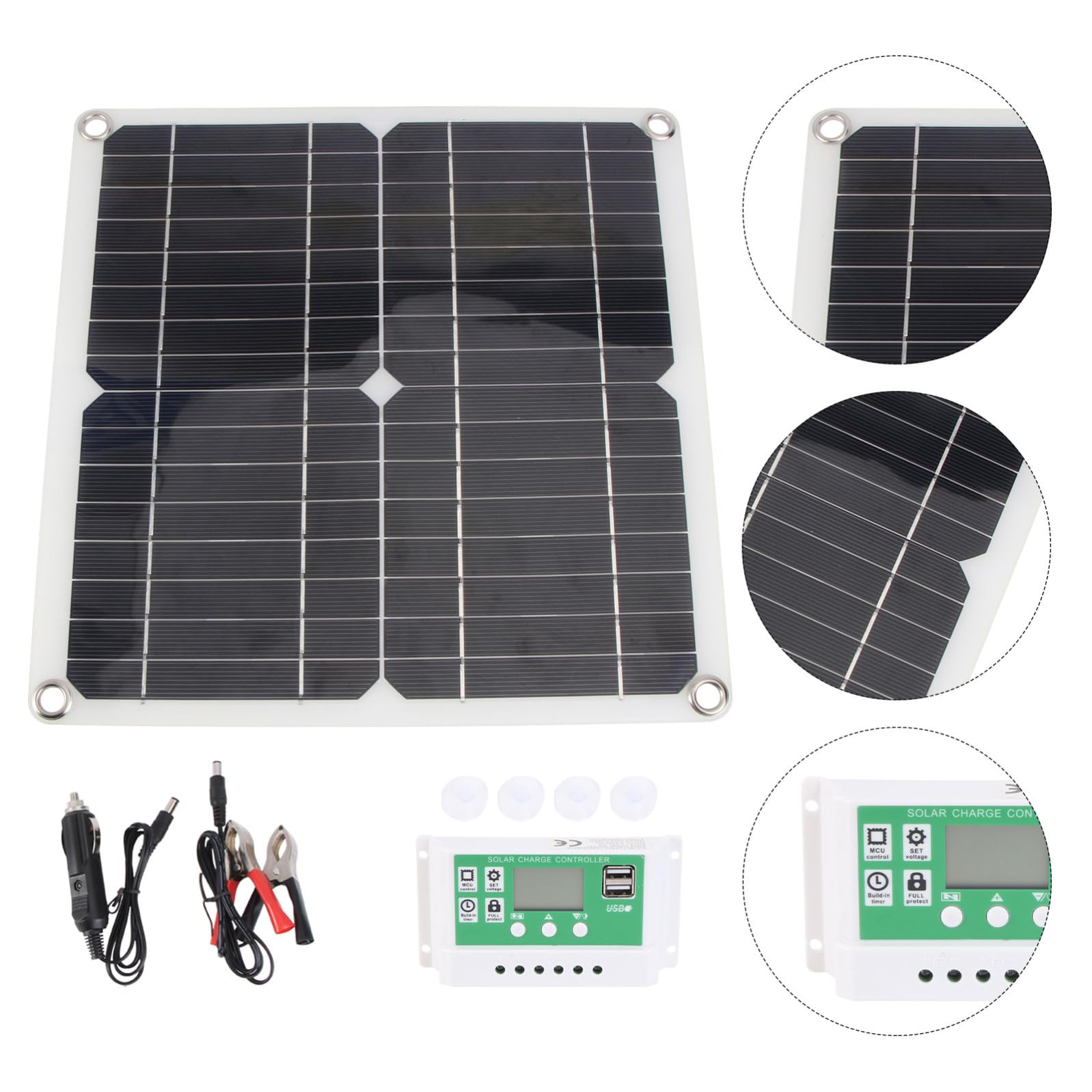 Caricatore Solare 40w in Silicio Monocristallino, Usb, Nero