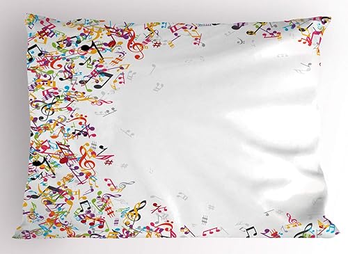 Miniatura 49 de Ambesonne Funda de almohada gris, lunares pequeños sobre fondo blanco, estilo retro, patrón tradicional pastel, funda de almohada decorativa de