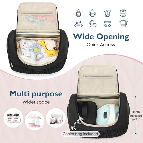 Miniatura 4 de Bolsa de extractor de leche para Spectra S1S2 y Medela - Bolsa térmica aislada para laptop de 13 pulgadas, mochila para pañales con cambiador -