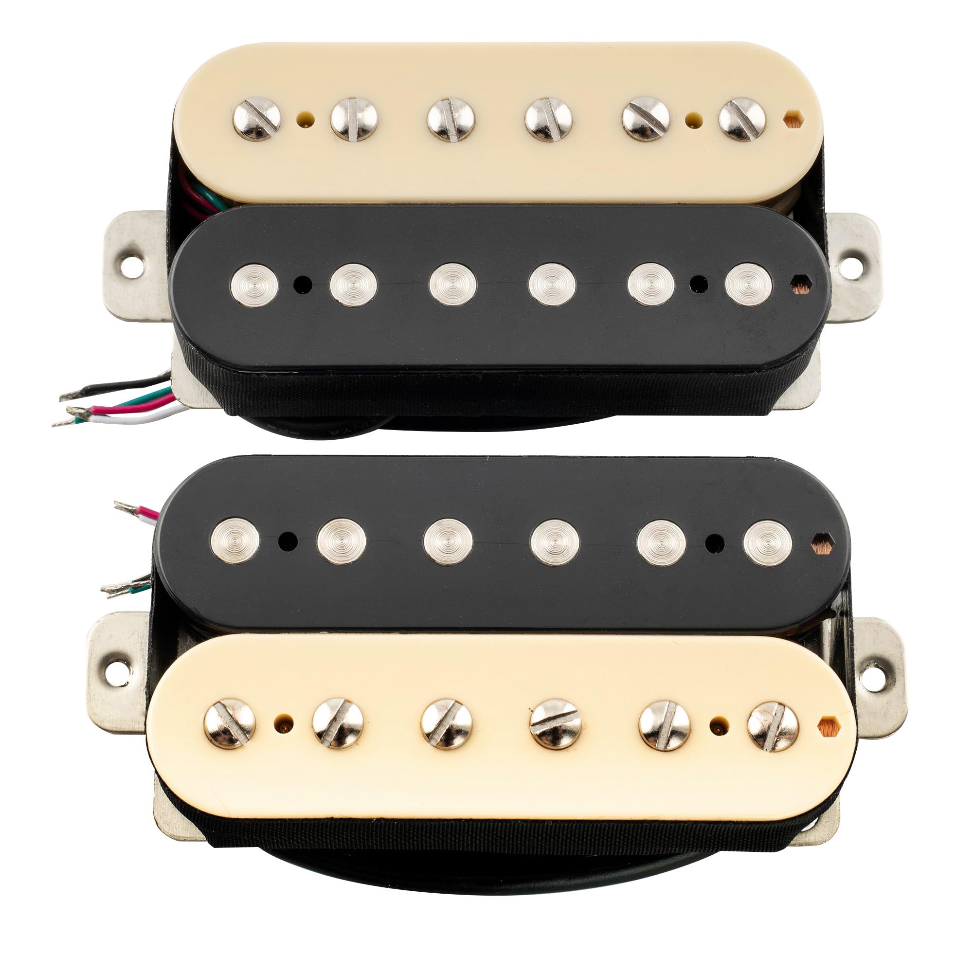 Musiclily Pro LP-OBLA Alnico 5 Scoperto Pick Up Humbucker Manico Ponte Set 7,5K/8,8K per Chitarra Elettrica, Zebra
