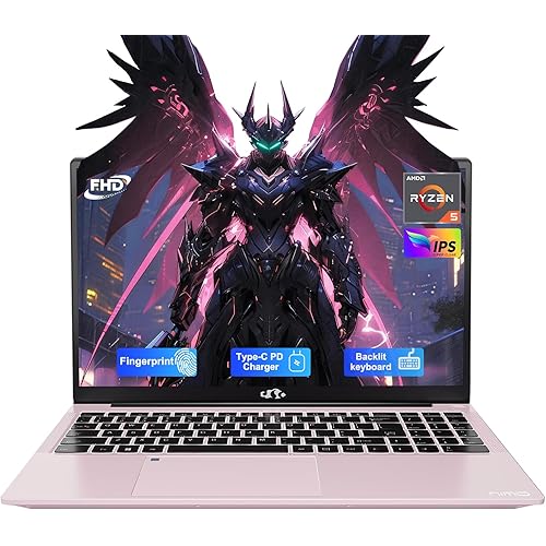 NIMO 15.6'' IPS FHD-Laptop, 16GB RAM 256GB SSD AMD Ryzen 5(Beat i5-1135G7, 4 Cores Up to 3.7GHz) Student Computer with 2 Years Warranty, 65W Type-C, Fingerprint, Backlit Keyboard, 180°Viewing