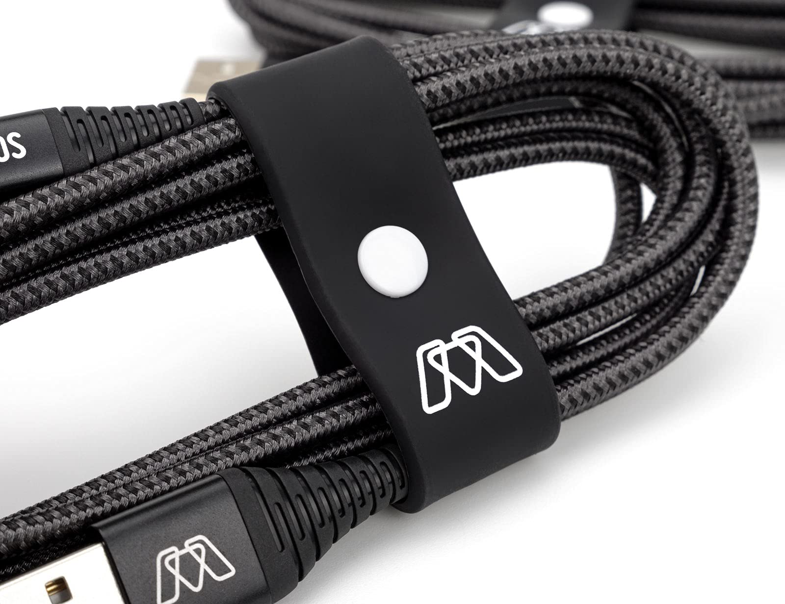 MOS Strike - Cable Lightning de 6 pies, paquete de dos unidades de fibra de nailon trenzado ultra duradera, resistente a los enredos, certificado MFI, gris, SW-33122-06-2 2
