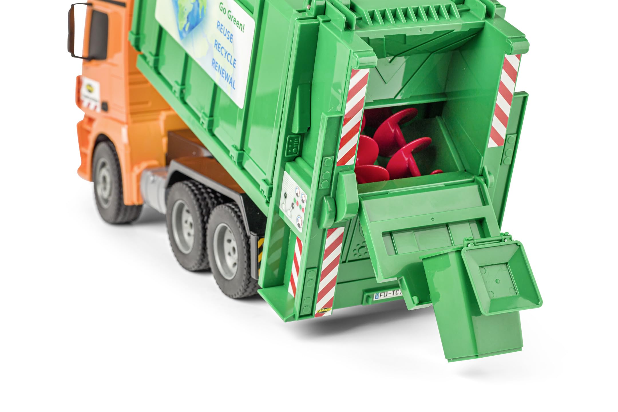Carson 500907672 1:20 MB Camión de Basura Arocs 100% RTR - 100% Listo para Conducir, camión de Juguete, Coche de Juguete, camión de Basura teledirigido, para niños a Partir de 8 años