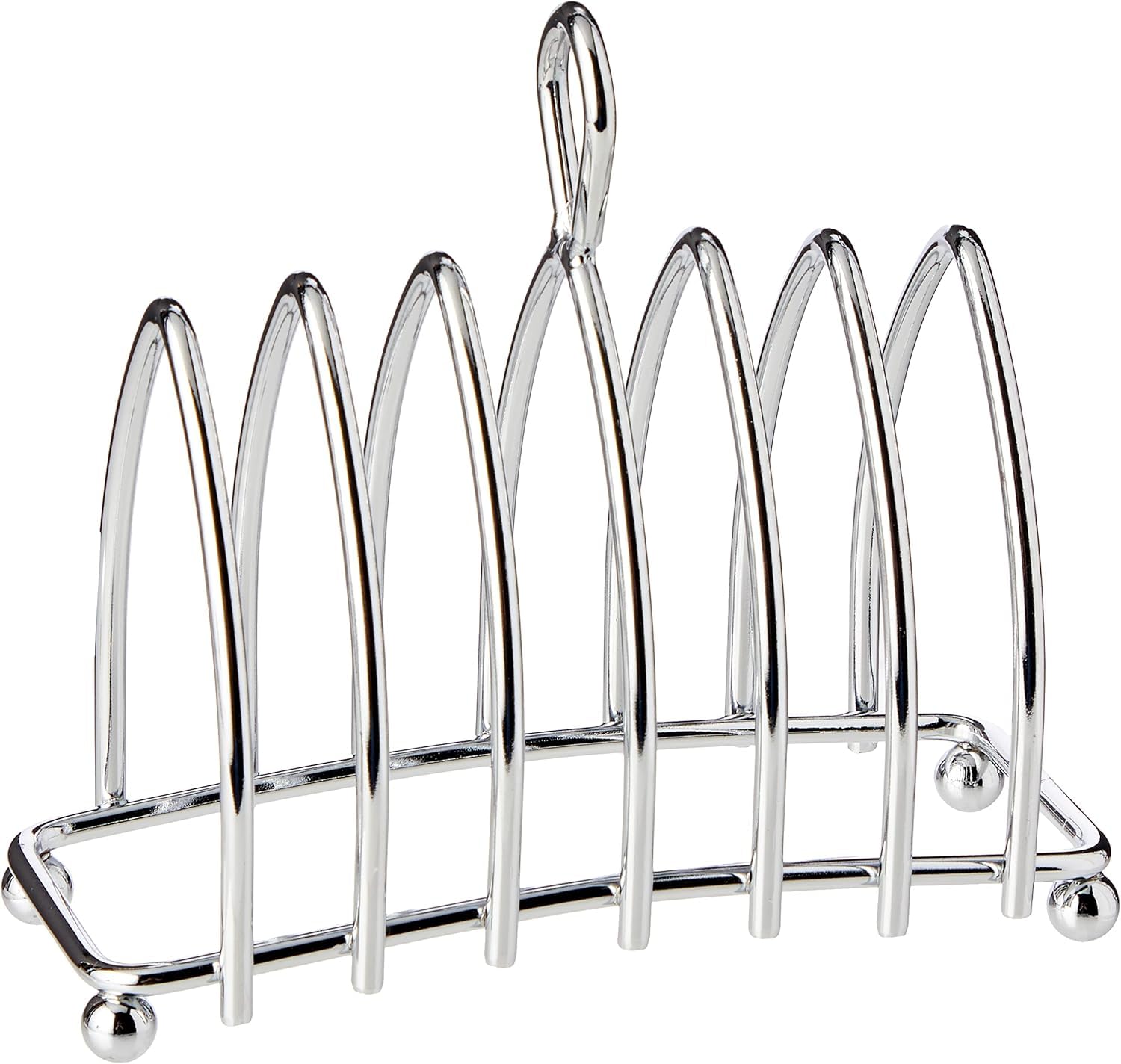 Nobel Chrome Toast Bread Rack, 6 Bread Slices Slot, Toast Cooling Holder (Chrome Pointed Top)