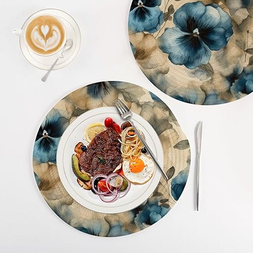 Miniatura 4 de 3 piezas de salvamanteles de tinta de acuarela flores moradas para ollas y sartenes calientes de 15 pulgadas de hilo de algodón tejido soporte para