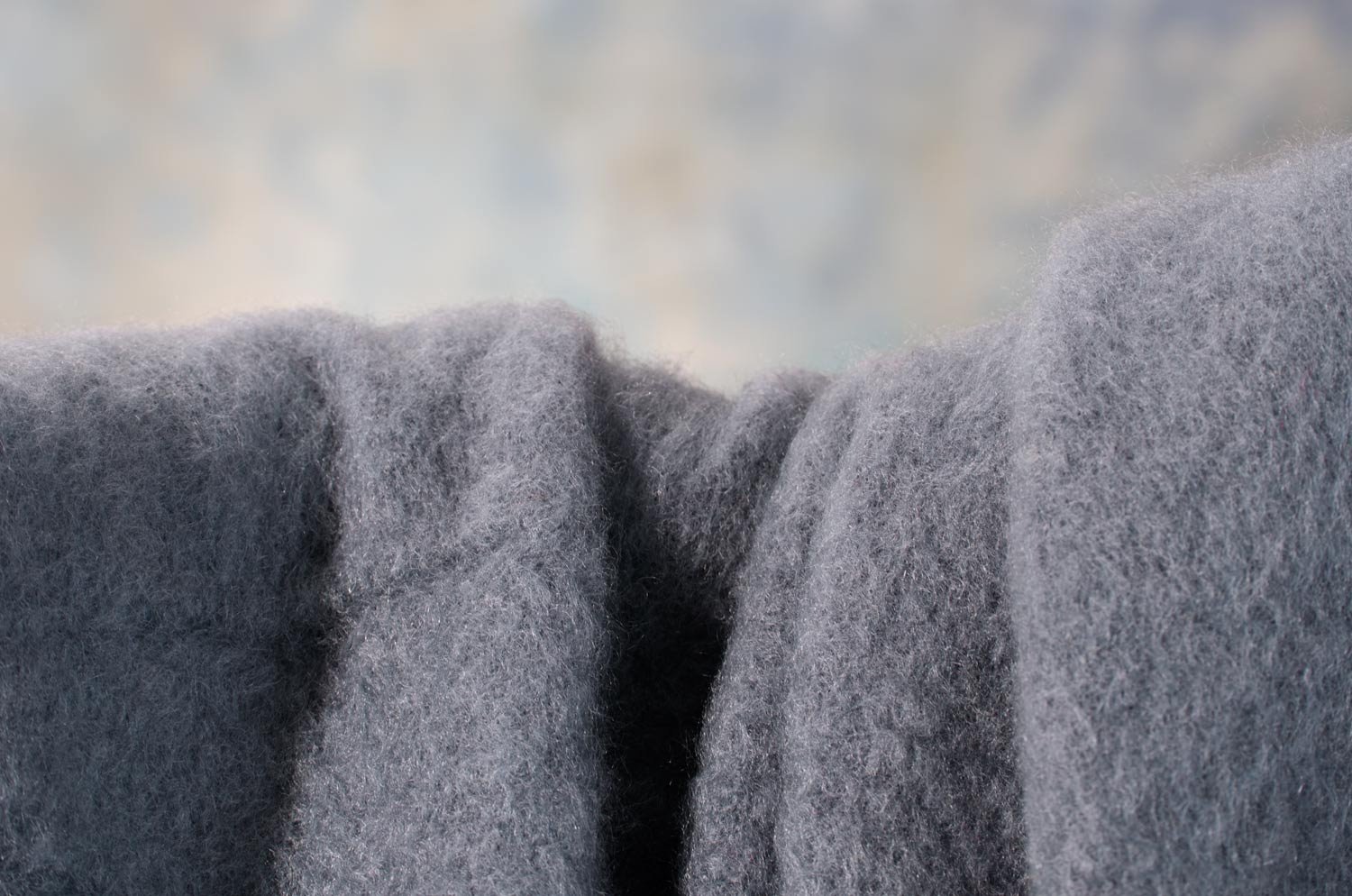 Wohnen & Accessoires Luxus 100% Mohairdecke, Mohairplaid graublau 130x180cm