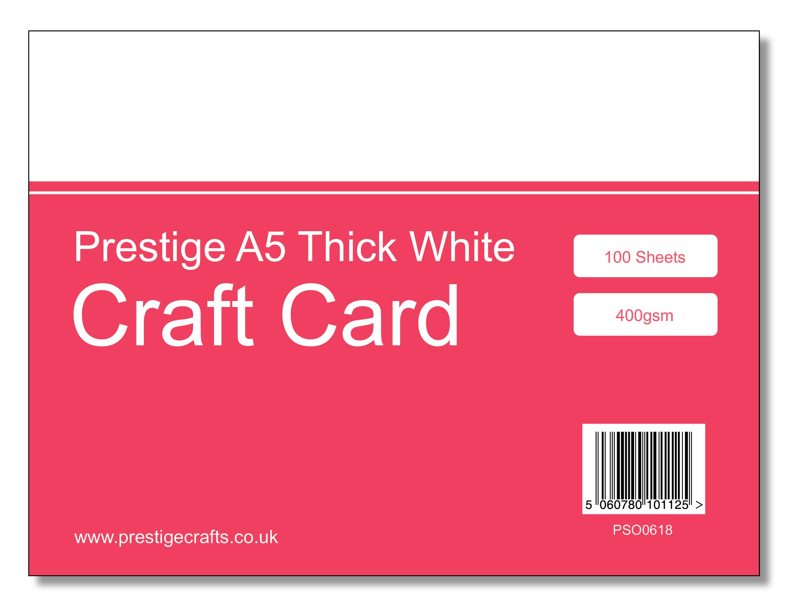 Prestige A5 Thick White 400gsm Card for Crafting x 100 Sheets