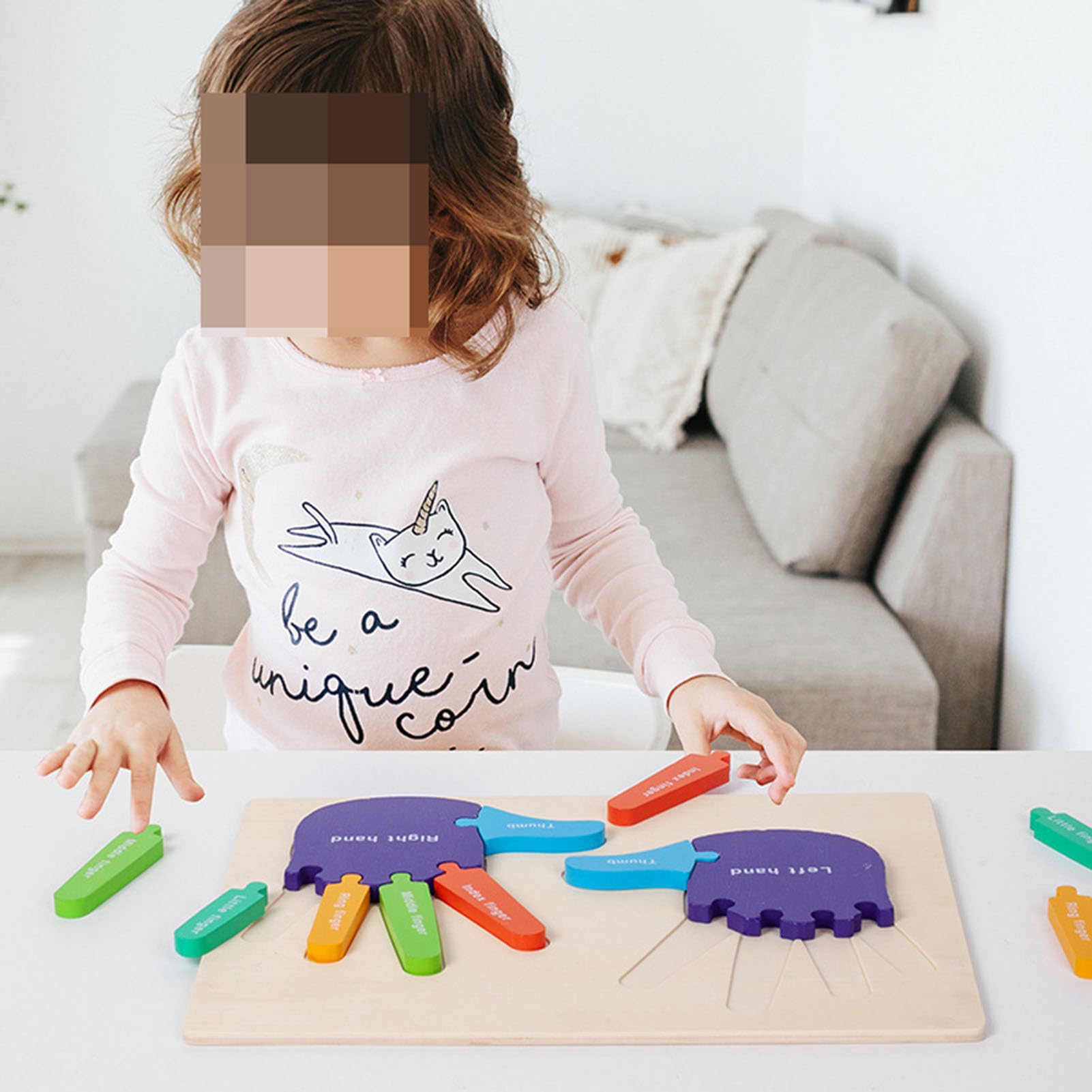 Tavola Puzzle Mano e Piede, Giocattolo Educativo sulle Parti del Corpo