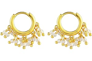 Drop Dead Diva TGH Natural Clear Quartz Beads Hoop Earring