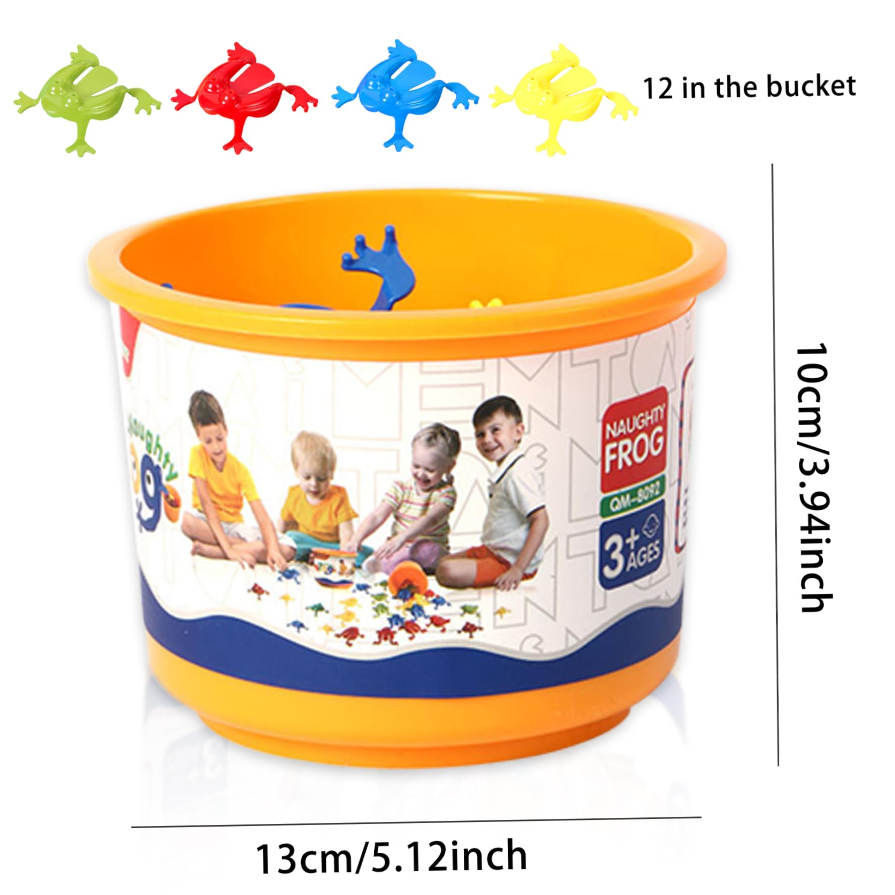 Juego De 12 Ranas Saltarinas Con Cubo – Juguetes De Plástico Coloridos Y Divertidos Para Niños, Regalo Ideal