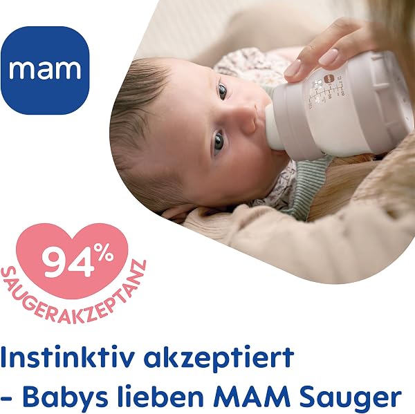 MAM Sauger Größe 2 im Doppelpack, Flaschensauger (Durchflussrate mittel), weicher Trinksauger passend für Flaschen/Trainer, ab 4+ Monate - 3