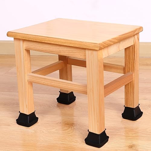 Miniatura 5 de Ezprotekt 24 protectores cuadrados de silicona para patas de silla con almohadillas de fieltro circundantes, fundas para patas de silla,