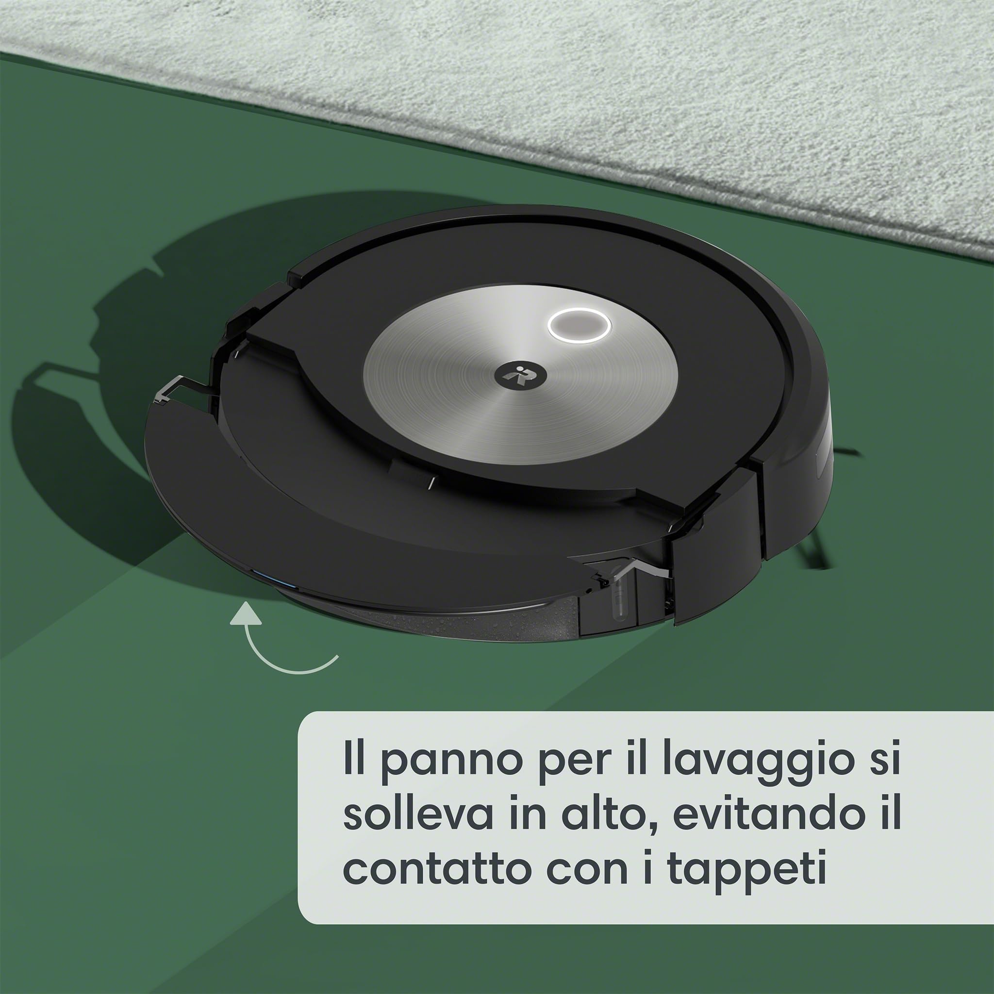 iRobot Roomba Combo j7, Robot Aspirapolvere Lavapavimenti, Mappatura Intelligente, Wi-Fi, Rilevamento Ostacoli, 2 Spazzole in Gomma Multi-Superficie, Programmabile con App e Assistente Vocale