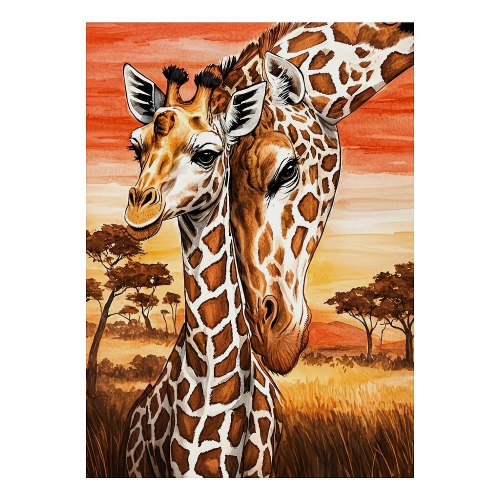Giraffe Savannah Sunset 1000pcs Mini Puzzle For Family Birthday Gift