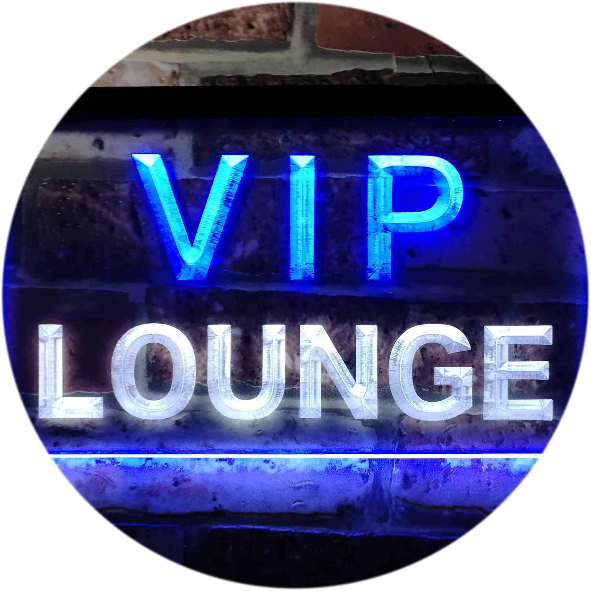 ADVPRO VIP Lounge Bar Beer Club Pub Man Cave Dual Color LED Neon Sign White & Blue 16" x 12" st6s43-j0691-wb