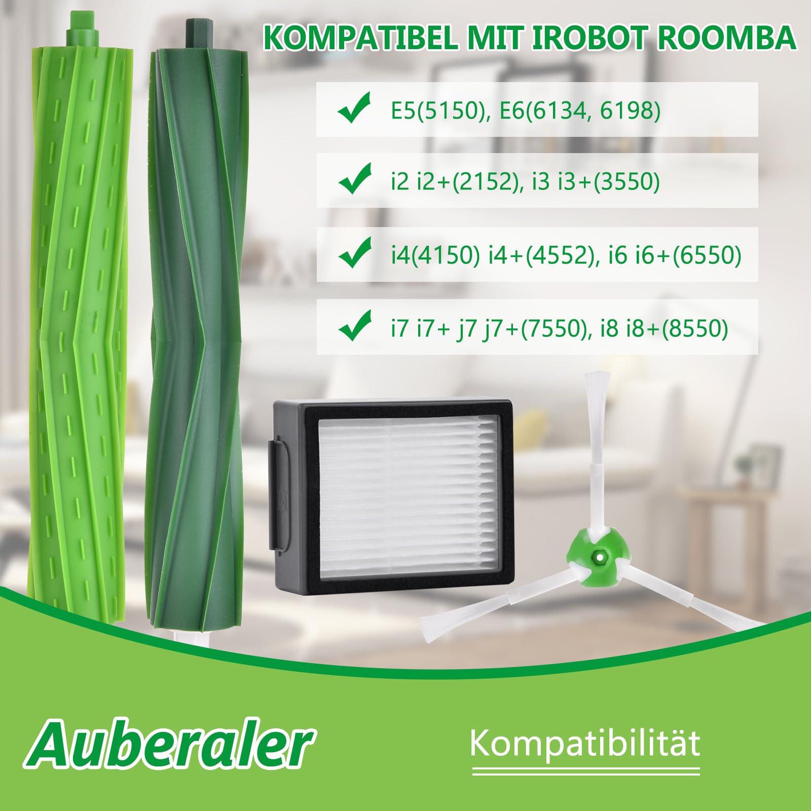 Ersatzteile für iRobot Roomba i7 Ersatz Zubehör Kompatibel mit iRobot Roomba j7 j7+/Plus i7 i7+ i3 i3+ i4 i4+ i6 i6+ i8 i8+ E5 E6 E7 Staubsauger