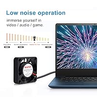 Vista 4 de 2Pack Wathai 40mm x 10mm Ventilador USB Mini con Control de Velocidad 5V, Pequeños Ventiladores USB para Computadora para Casco de Soldadura
