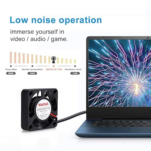 Miniatura 4 de Paquete de 2 ventiladores USB Wathai de 1.575 in x 1.575 x 0.394 in 5 V para receptor DVR Playstation Xbox Gabinete de computadora Enfriamiento