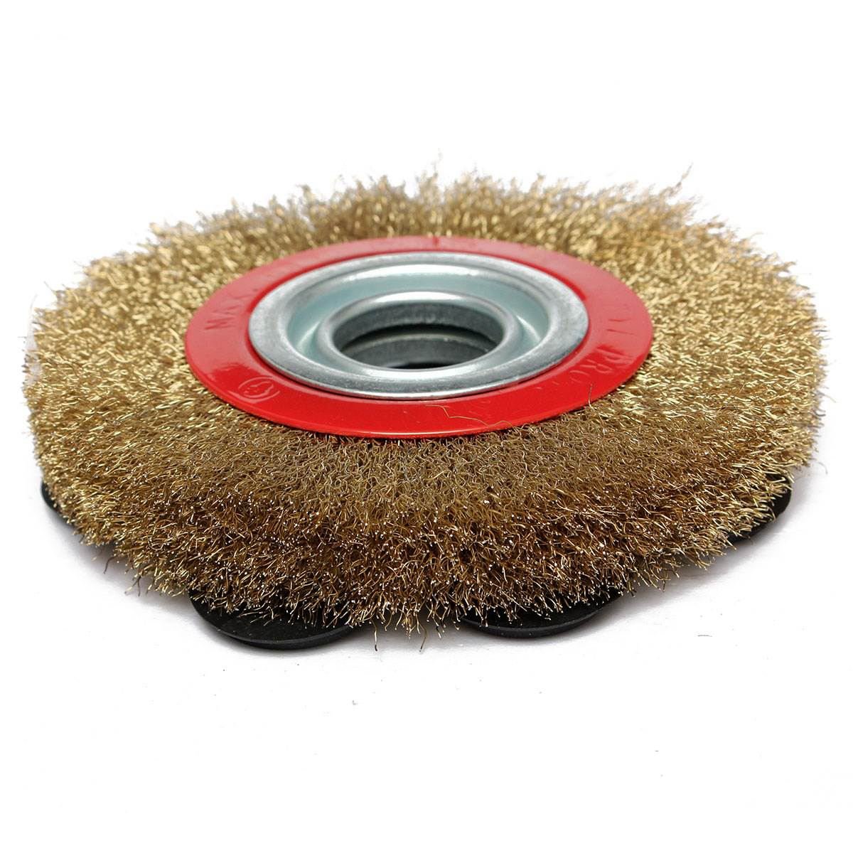 1 cepillo de rueda de alambre plano de acero de 200 mm con 10 anillos para lijadora de mesa pulidora