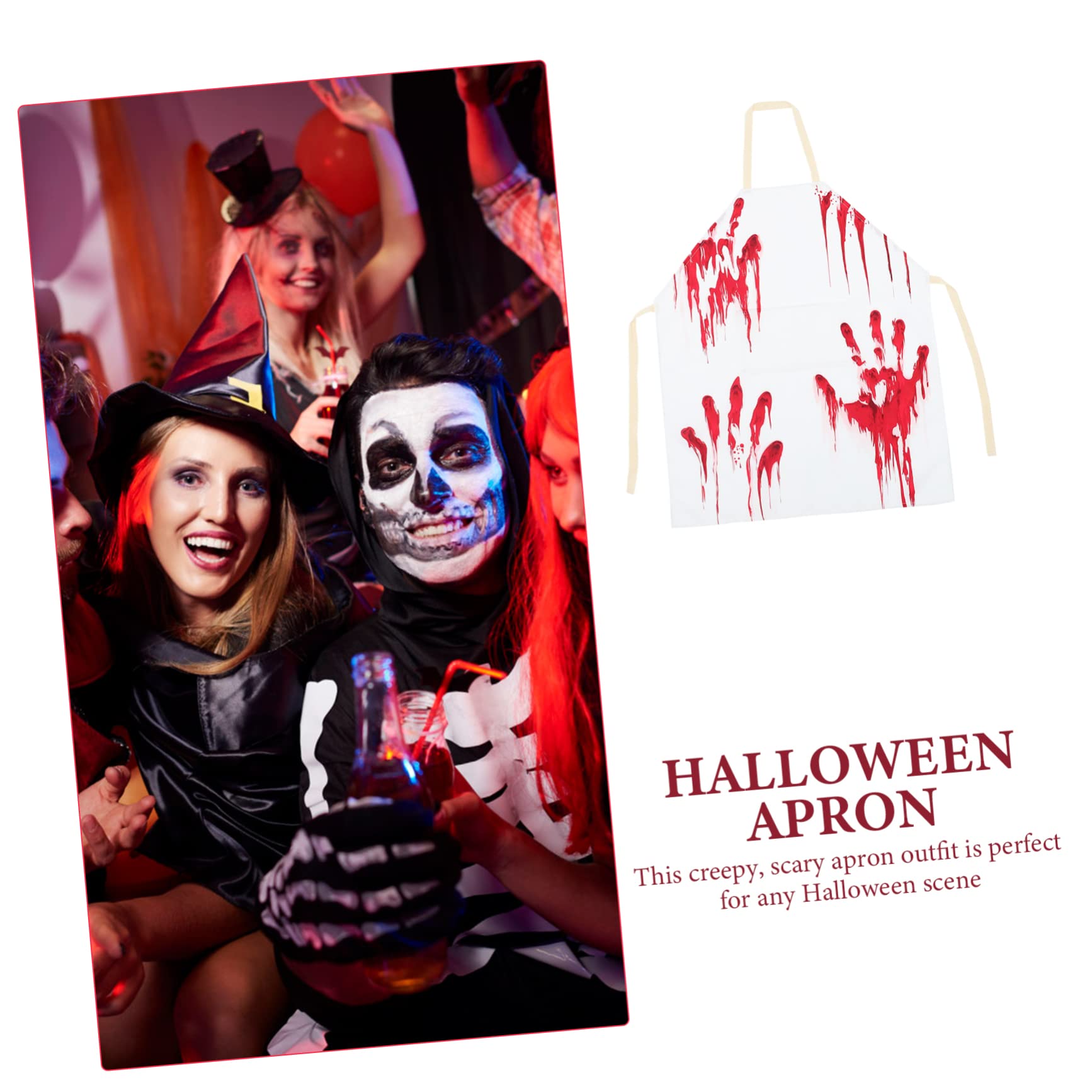 TOPBATHY 4 Piezas Delantal de sangre delantal de halloween espeluznante halloween accesorios disfraz de cocina de es de