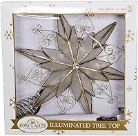 Vista 6 de Estrella de Capiz de 6 puntas y 10 luces de Kurt Adler para árbol de Navidad