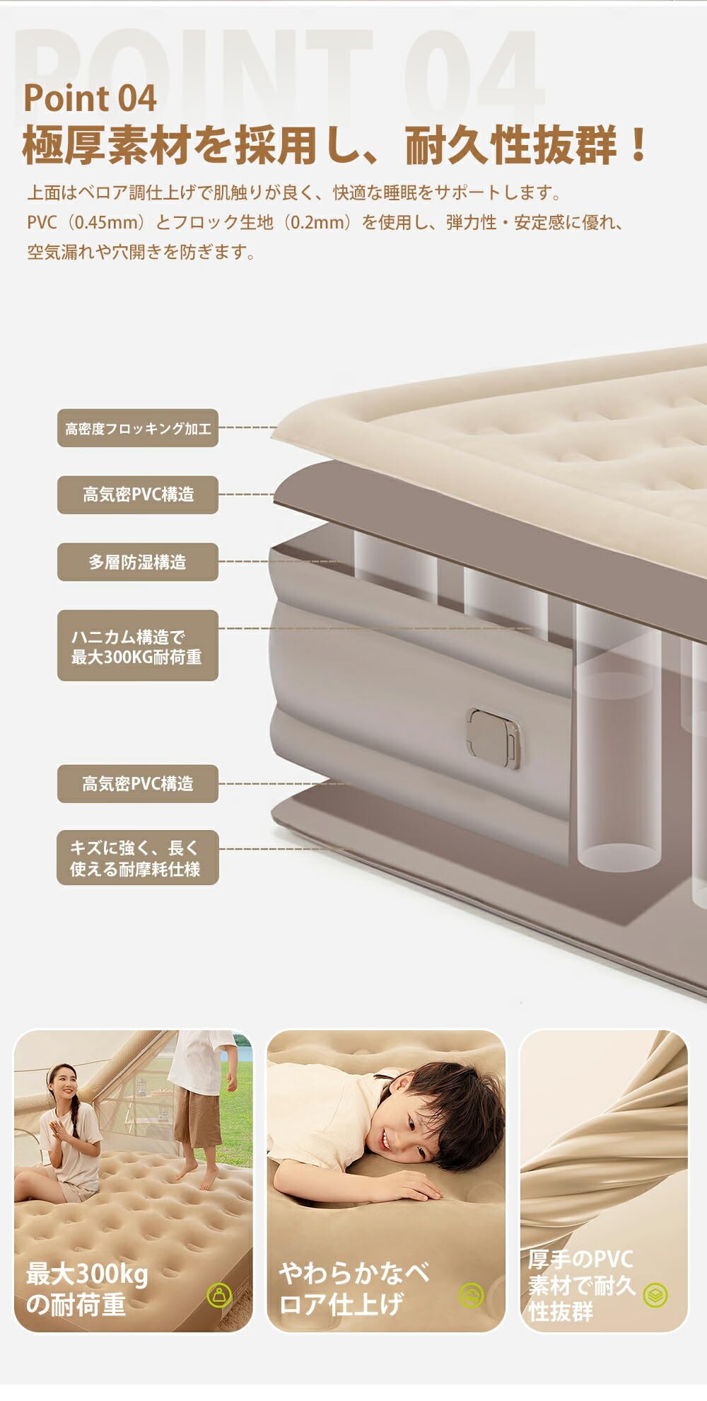 Amazon.co.jp: エアーベッド エアーマット 空気ベッド 電動ポンプ内蔵